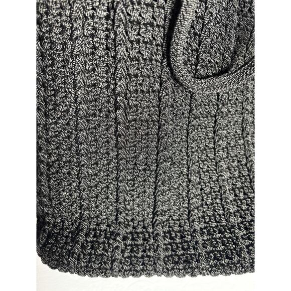 The Sak Crochet Knit Bucket Bag Lined Backpack Black 12" - Picture 8 of 16